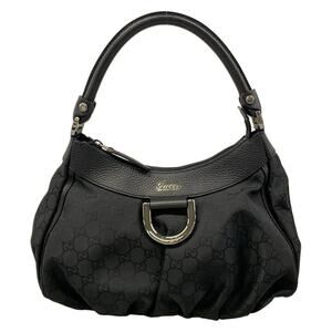 Gucci Abbey, GG pattern Handbag 265692 Nylon Jacquard Leather
